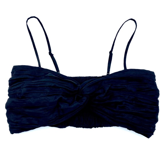 ZARA - Crinkle Sweetheart Crop Top - Picture 13 of 16